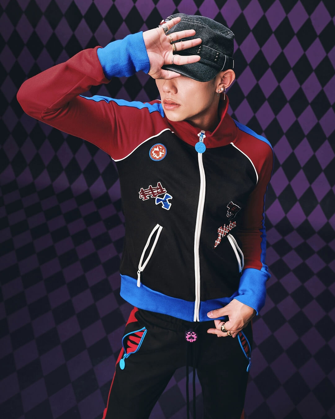 MEDM × JOJO Color Block High Neck Track Jacket