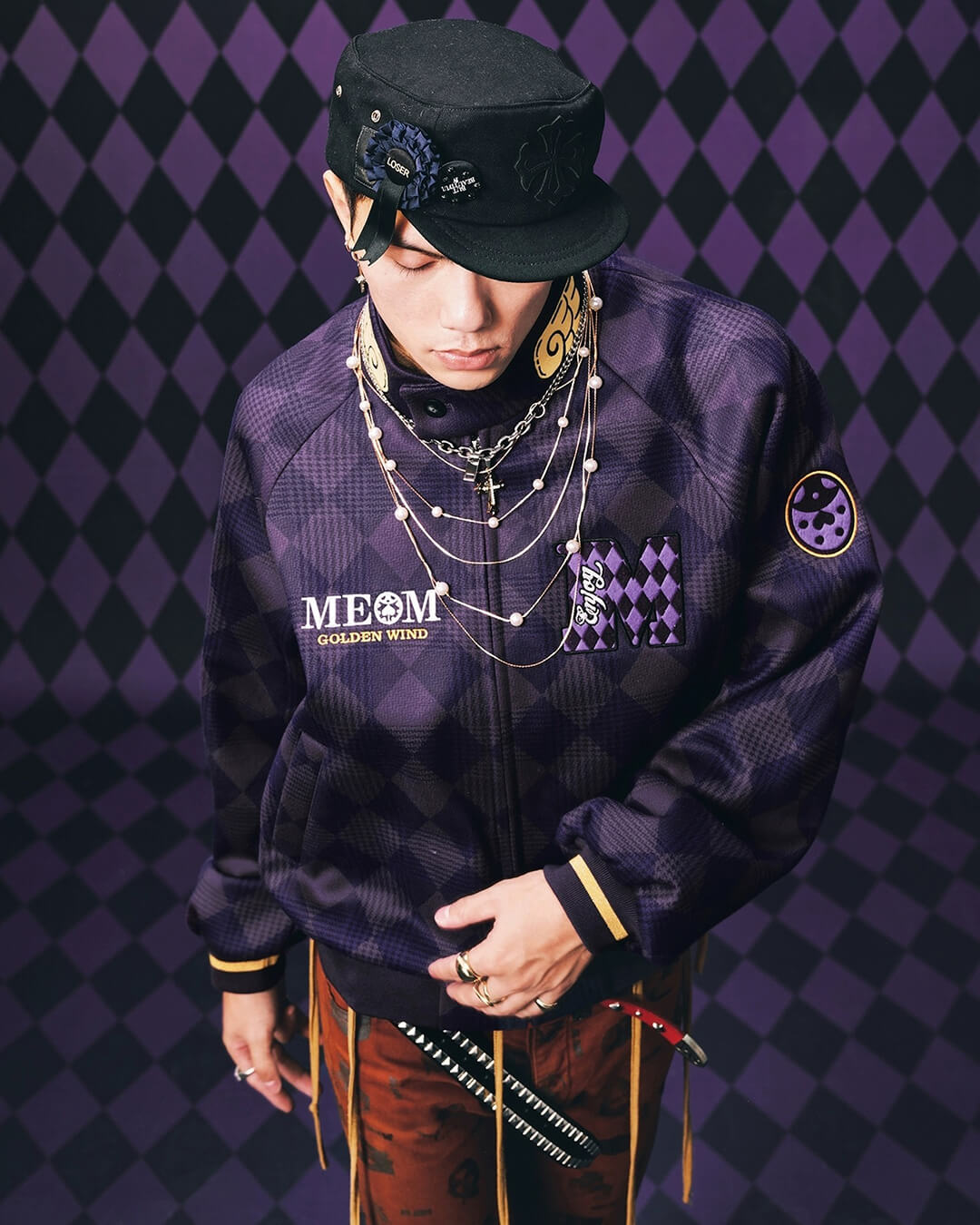 MEDM × JOJO Diamond Plaid Harrington Jacket