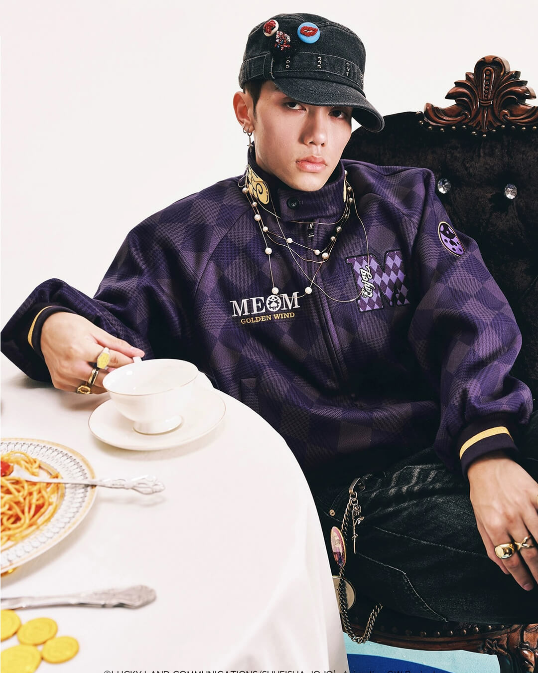 MEDM × JOJO Diamond Plaid Harrington Jacket