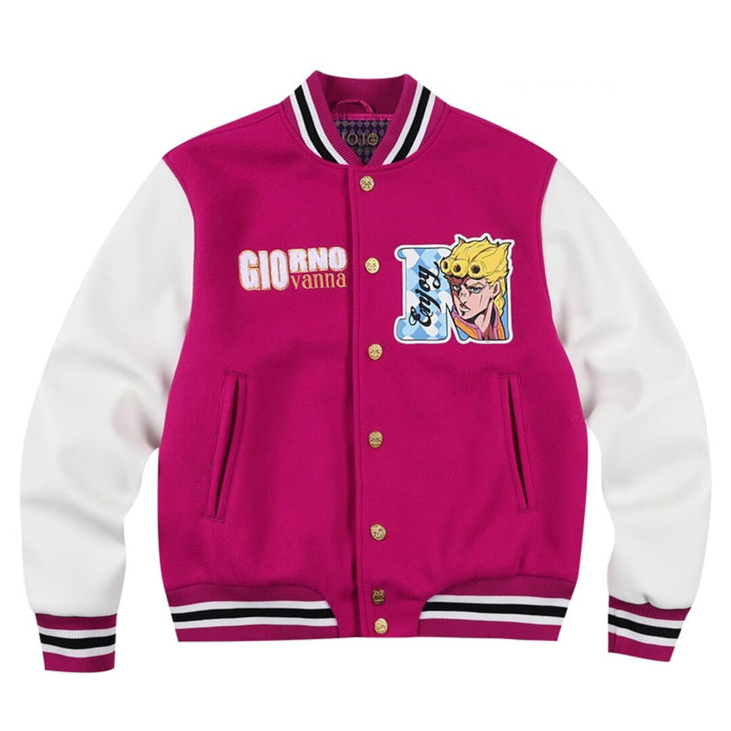 MEDM × JOJO Embroidered Patch Varsity Jacket