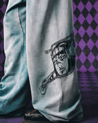MEDM × JOJO Embroidered Print Washed Sweatpants