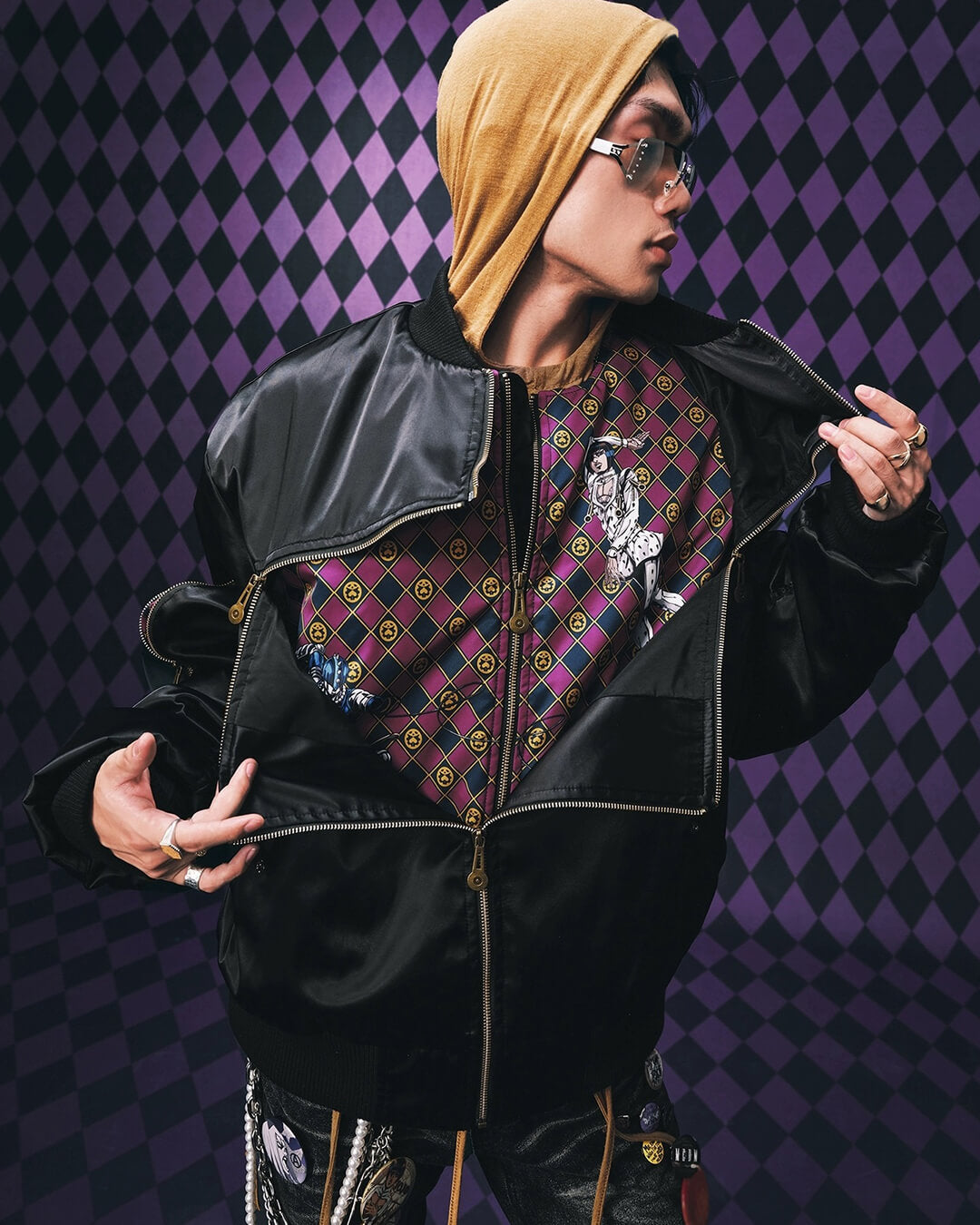 MEDM × JOJO Multi Zip Bomber Jacket