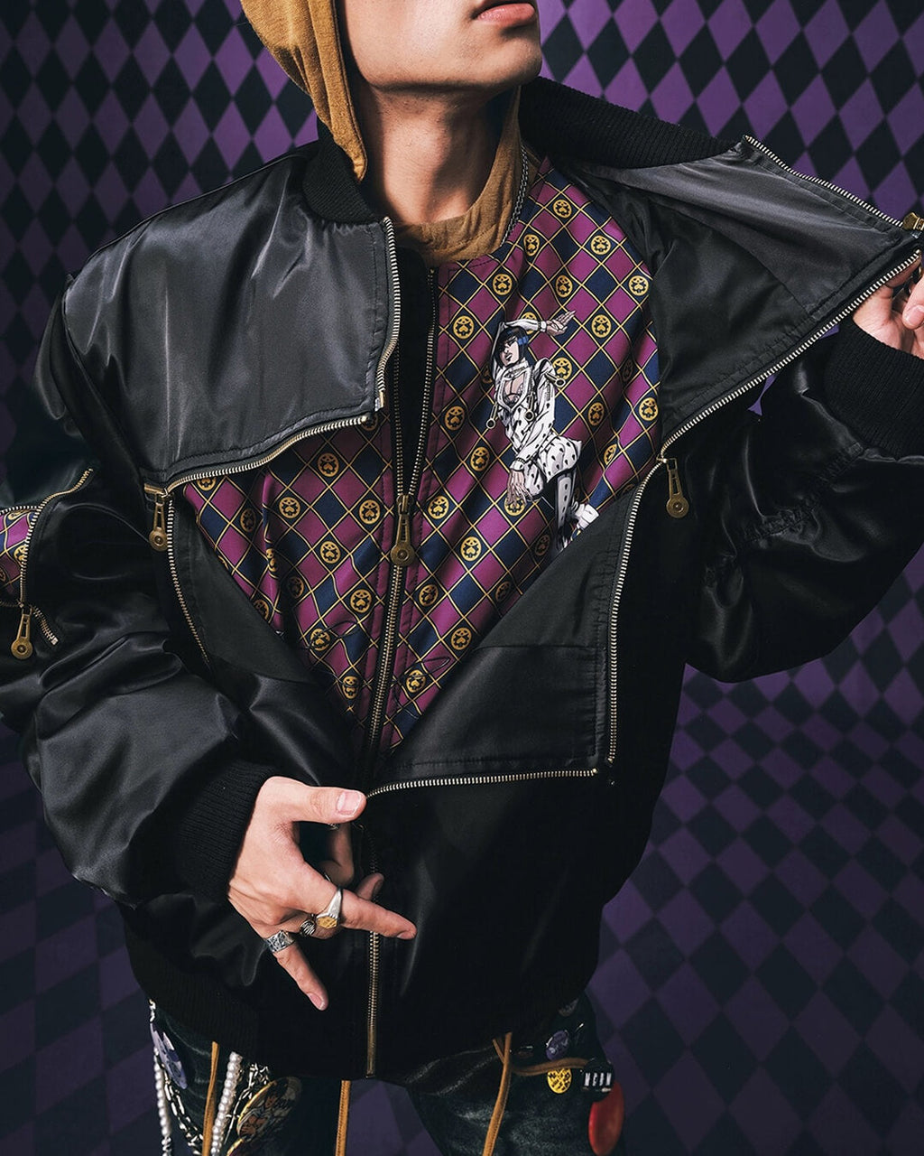 MEDM × JOJO Multi Zip Bomber Jacket