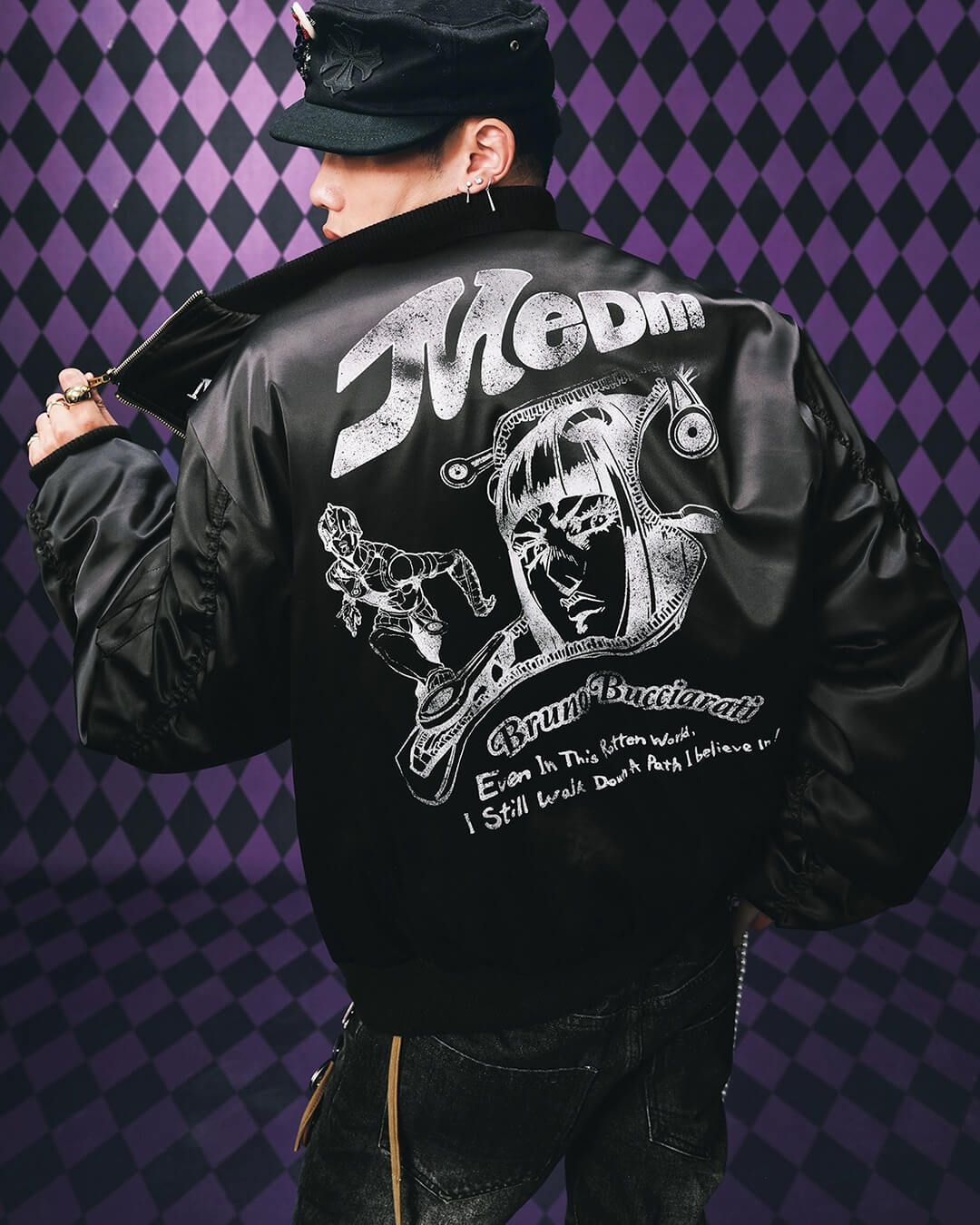 MEDM × JOJO Multi Zip Bomber Jacket