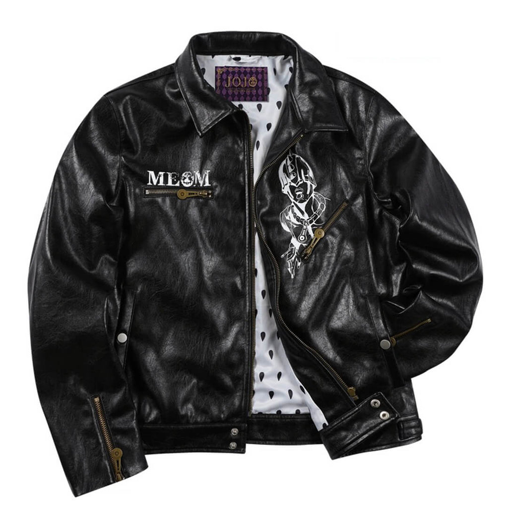 MEDM × JOJO PU Leather Biker Jacket