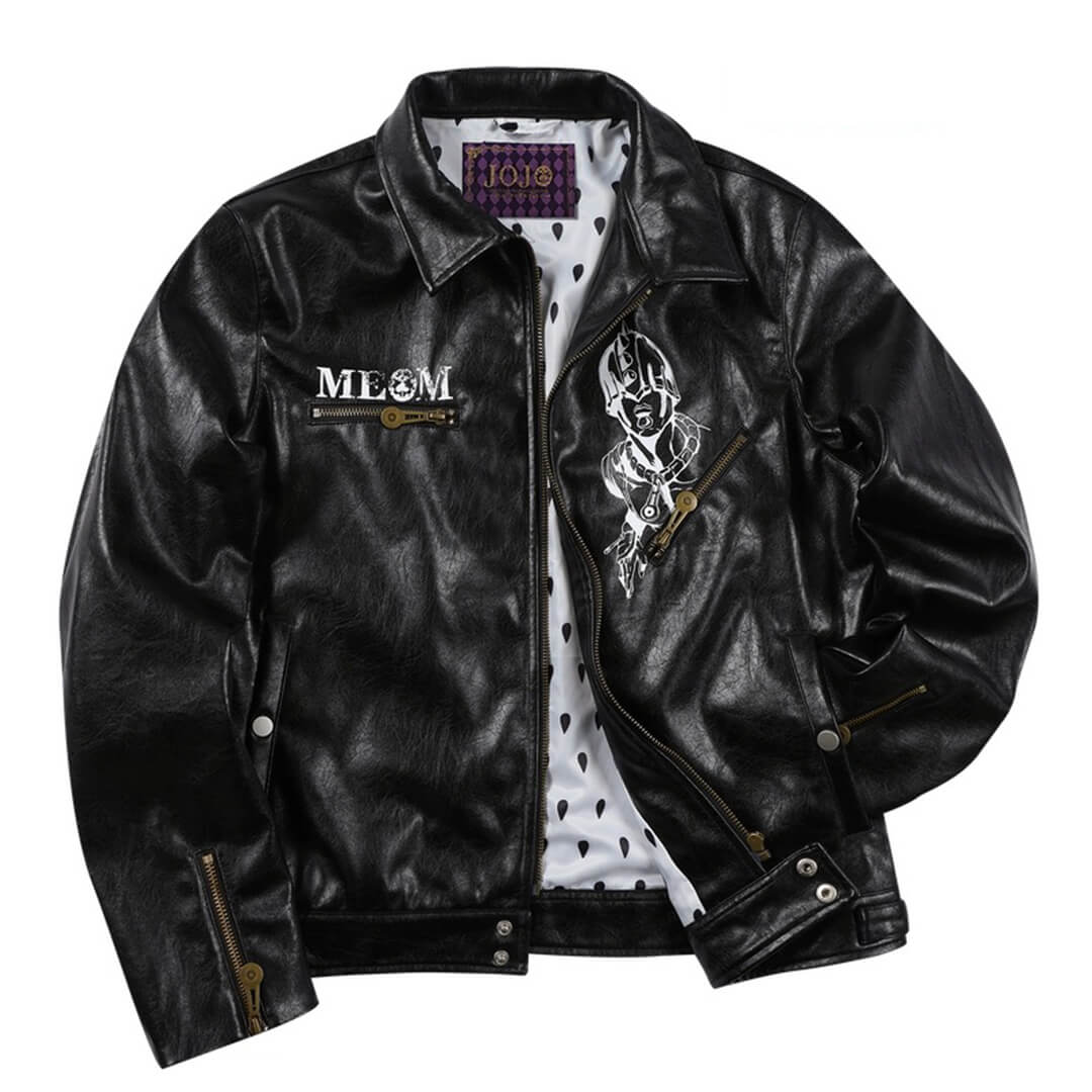 MEDM × JOJO PU Leather Biker Jacket