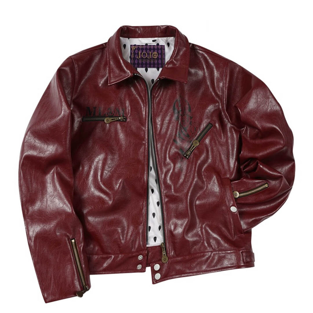 MEDM × JOJO PU Leather Biker Jacket
