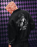 MEDM × JOJO Plaid Hooded Washed Zip Up Hoodie