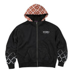 MEDM × JOJO Plaid Hooded Washed Zip Up Hoodie