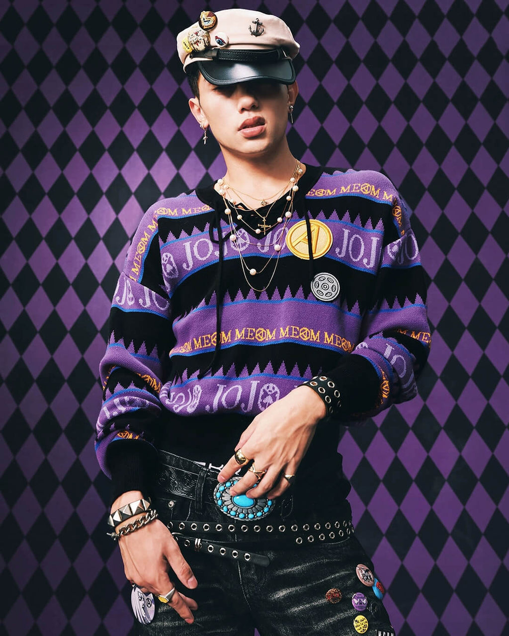 MEDM × JOJO Striped V Neck Knit Sweater
