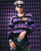 MEDM × JOJO Striped V Neck Knit Sweater