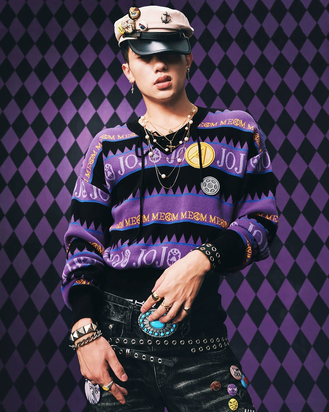 MEDM × JOJO Striped V Neck Knit Sweater