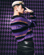 MEDM × JOJO Striped V Neck Knit Sweater