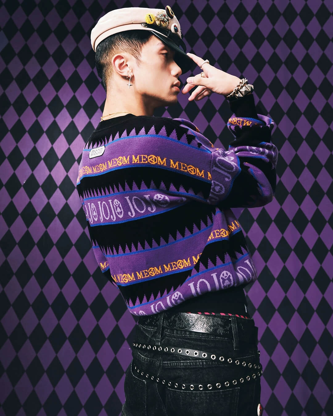 MEDM × JOJO Striped V Neck Knit Sweater