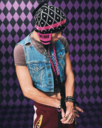 MEDM × JOJO Studded Plaid Ear Flap Beanie