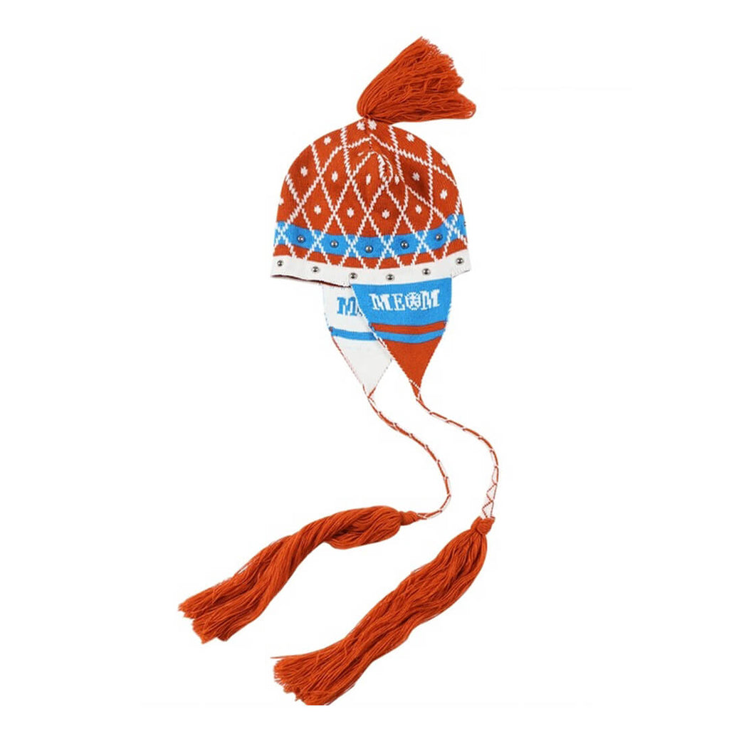 MEDM × JOJO Studded Plaid Ear Flap Beanie