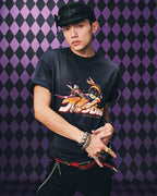 MEDM × JOJO Washed Distressed Character Print Tee