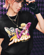 MEDM × JOJO Washed Distressed Character Print Tee