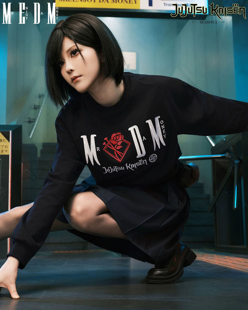 MEDM × Jujutsu Kaisen Character Print Embroidered Long Sleeve Tee
