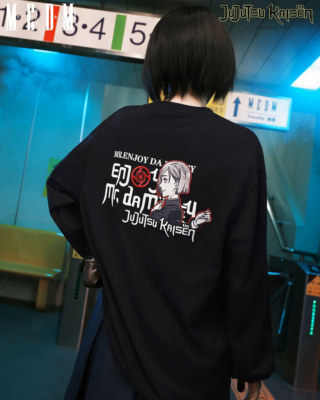 MEDM × Jujutsu Kaisen Character Print Embroidered Long Sleeve Tee
