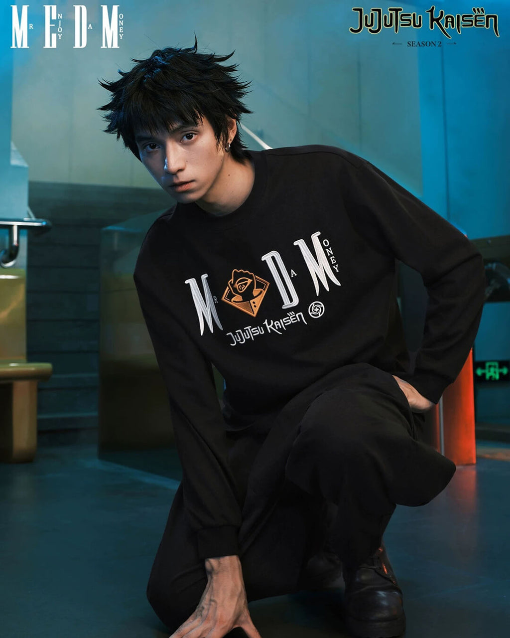 MEDM × Jujutsu Kaisen Character Print Embroidered Long Sleeve Tee