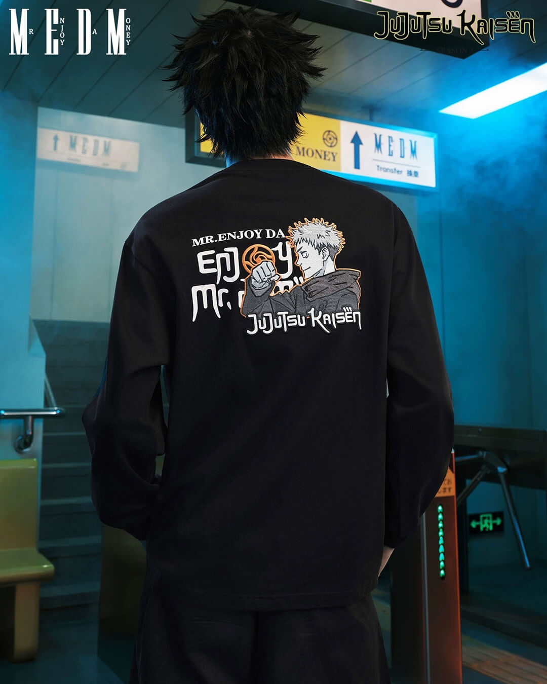 MEDM × Jujutsu Kaisen Character Print Embroidered Long Sleeve Tee