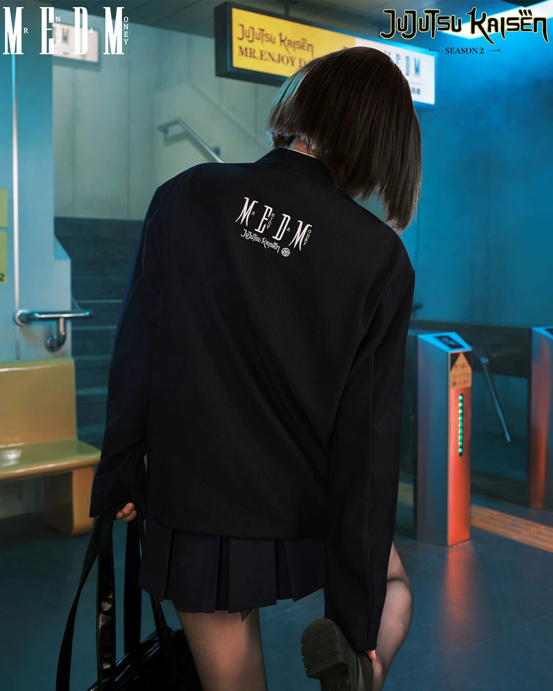 MEDM × Jujutsu Kaisen Diagonal Zipper School Uniform Jacket