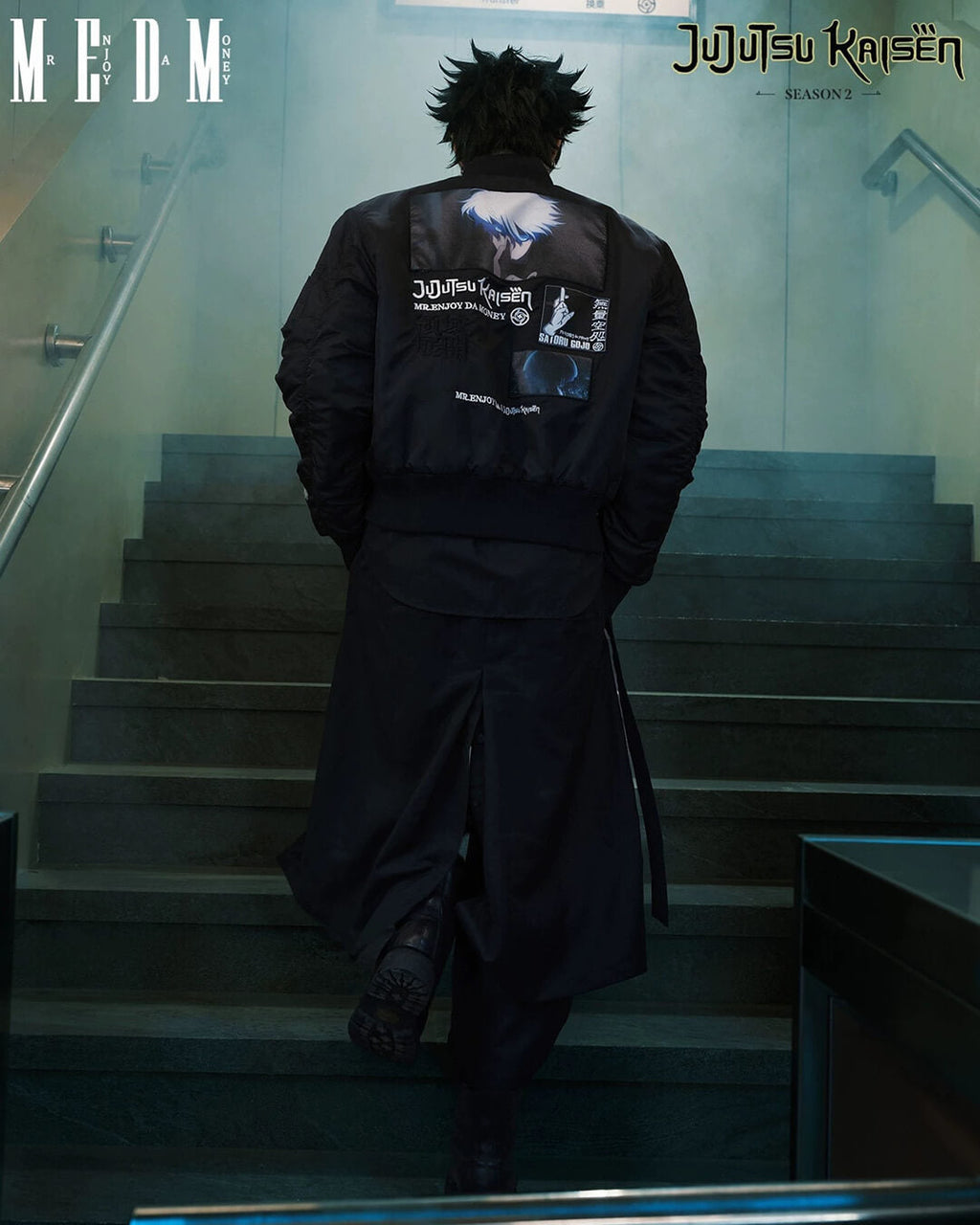 MEDM × Jujutsu Kaisen Satoru Gojo Print Patch MA-1 Bomber Jacket