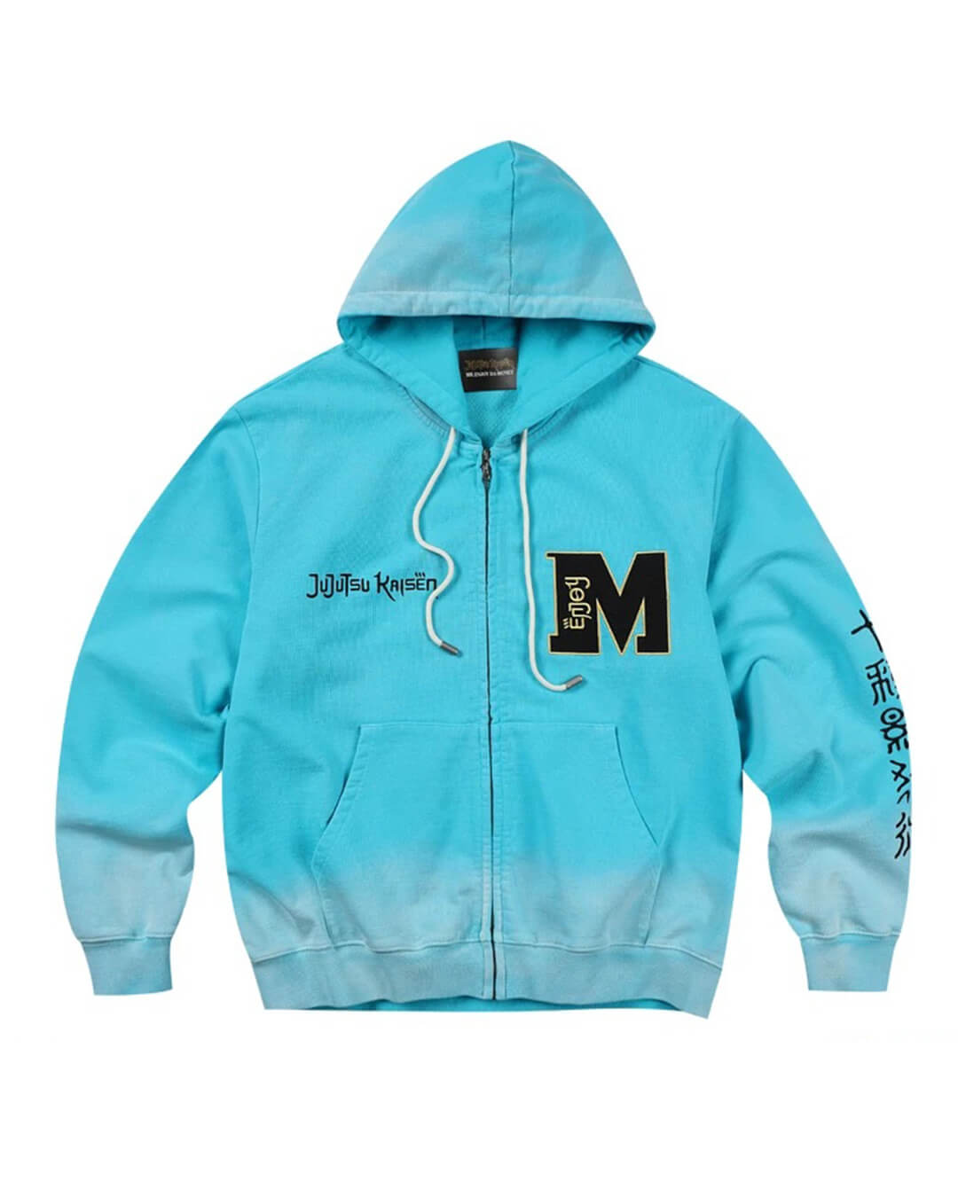 MEDM × Jujutsu Kaisen Washed Character Print Embroidered Zip Up Hoodie