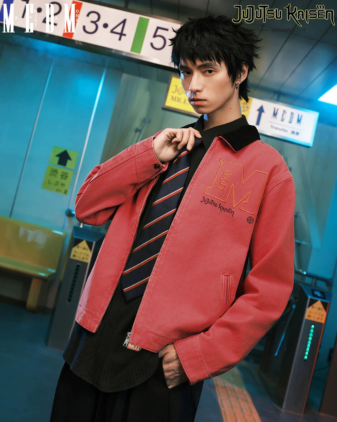 MEDM × Jujutsu Kaisen Yuji Itadori Washed  Detroit Jacket