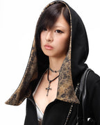 Night Lab Agate Skull Cross Necklace