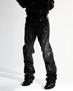Night Lab All Over Sequined Distressed Jeans