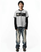 Night Lab Kiss Me Playlist Patch Layered Waffle Sleeve Tee