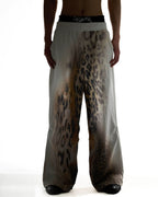 Night Lab Leopard Print Double Waistband Sweatpants