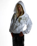 Night Lab Studded Rhinestone Zip Up Hoodie