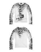 Night Lab Zebra Print Slim Fit Long Sleeve Tee