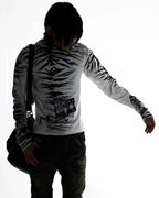 Night Lab Zebra Print Slim Fit Long Sleeve Tee
