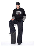F3F Select Layered Stripe Long Sleeve Waffle Tee