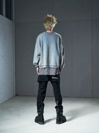 VENTUREK Washed Destruction Printed Sweatshirt