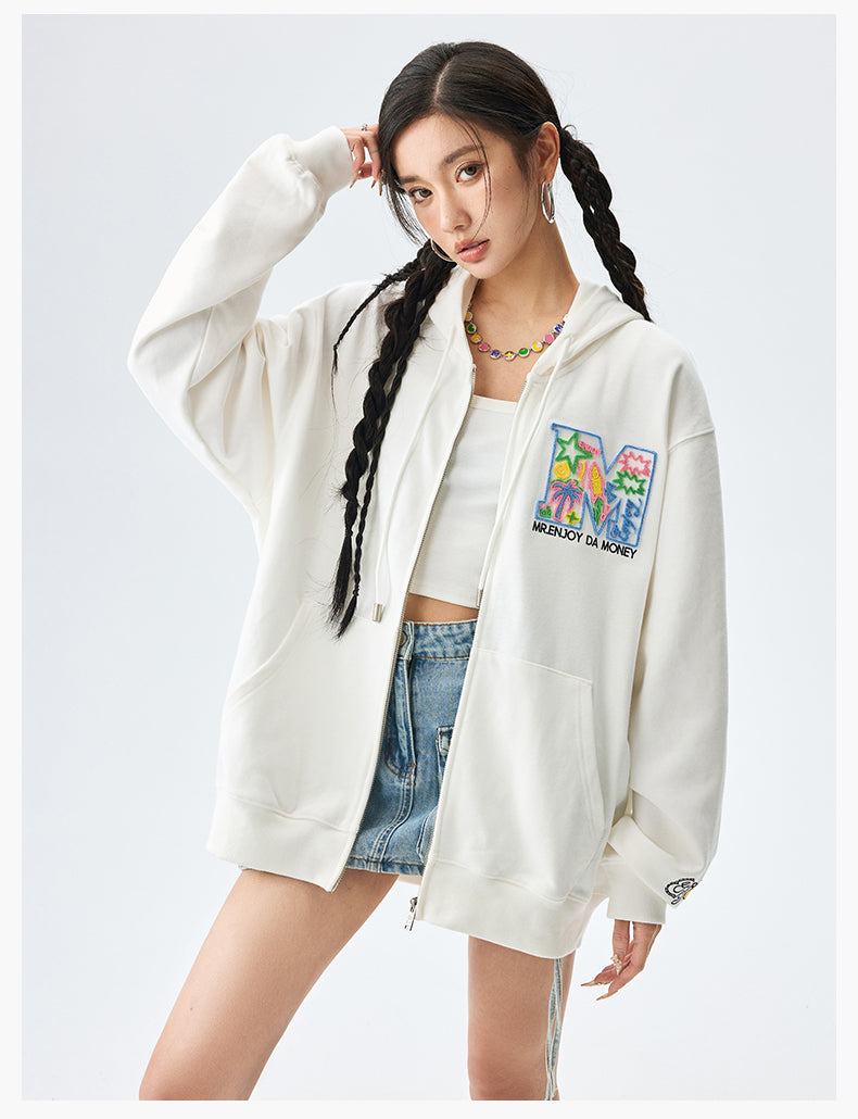 MEDM Big M Plush Wire Frame Zip Up Hoodie