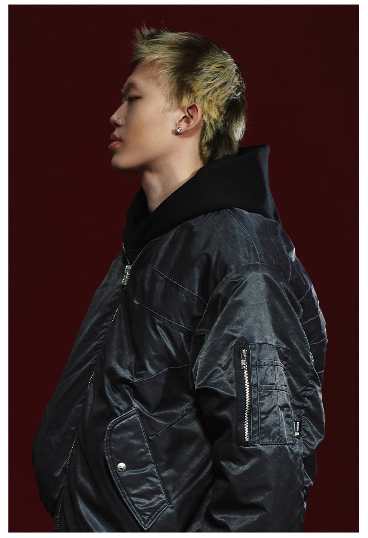 Remedy Pleated Back Design MA-1 Bomber Jacket