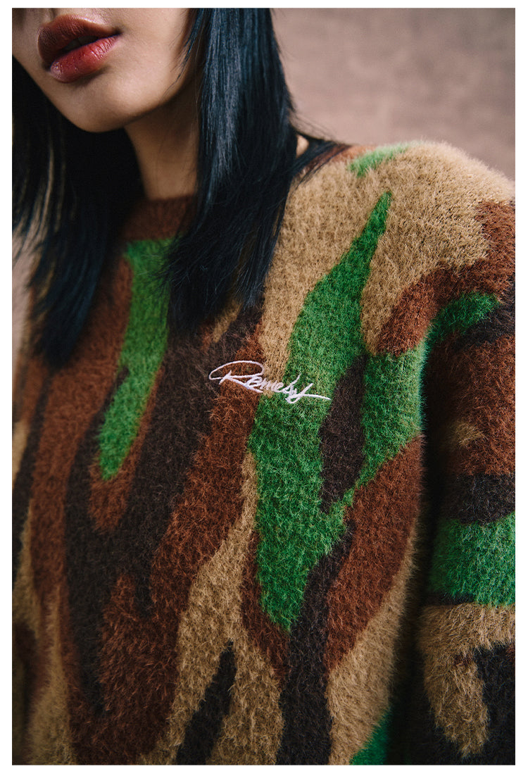 Remedy Flame Camouflage Knit Sweater