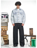 F3F Select Heavily Washed Light Blue Denim Jacket