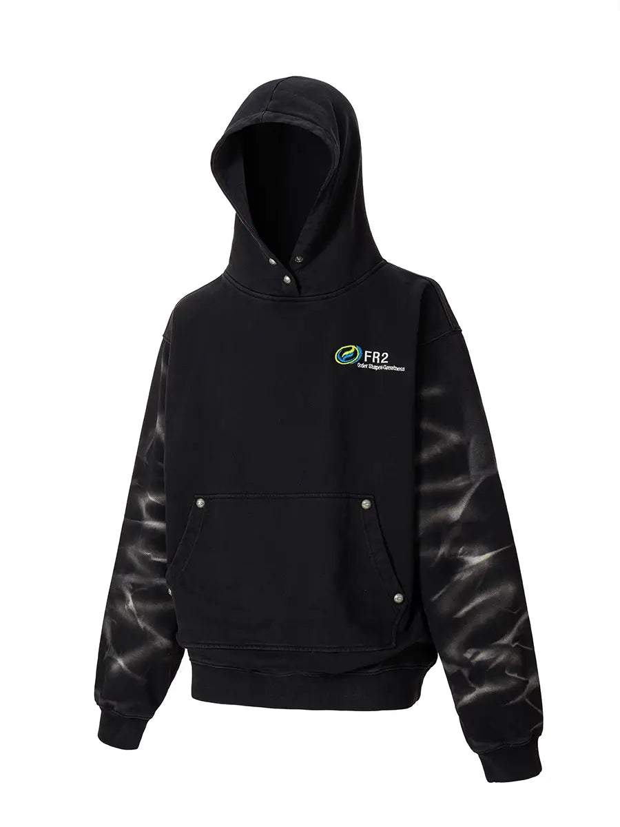 F2CE Tie Dye Distressed Embroidered Hoodie