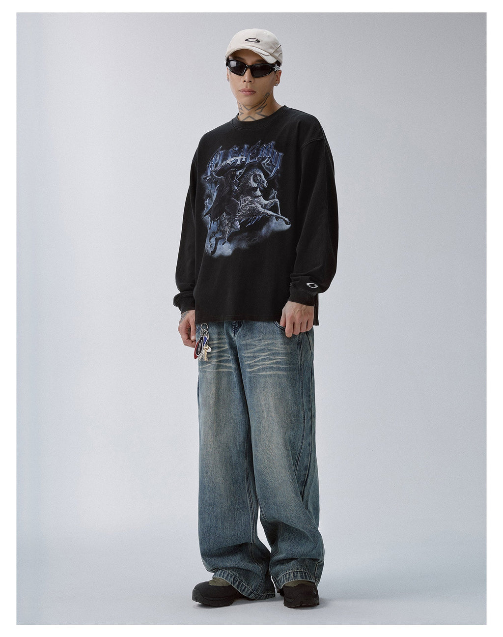 F2CE Washed Dark Print Long Sleeve Tee