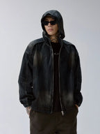 F2CE Reworked Patch Hooded Denim Jacket