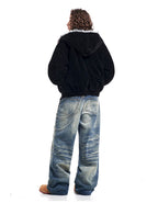 F3F Select Heavy Distressed Washed Patchwork Baggy Jeans