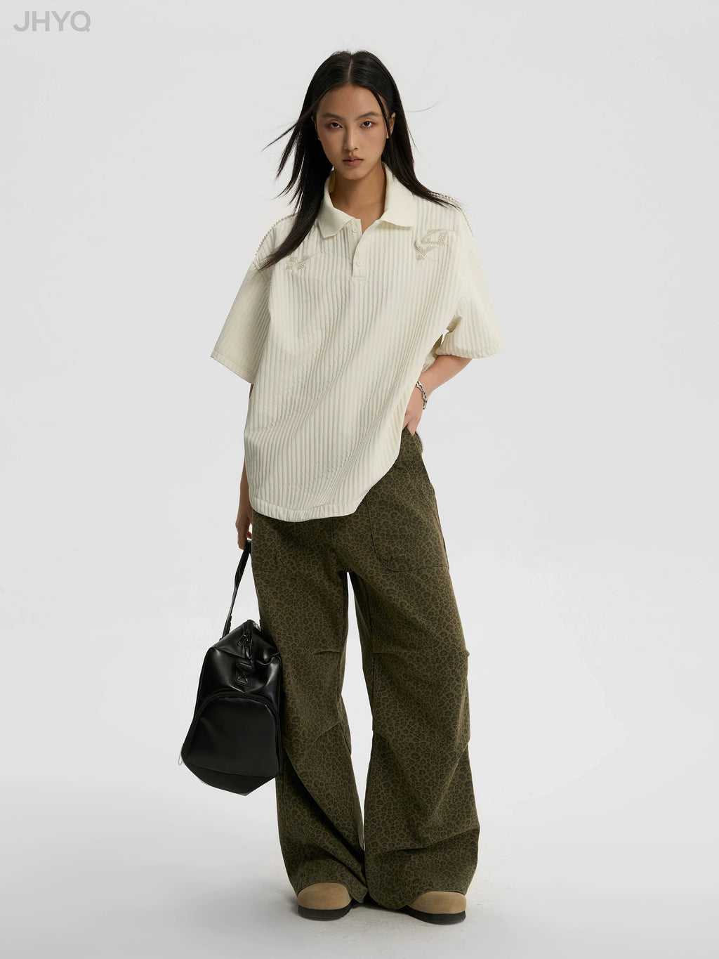 JHYQ Beaded Embroidery Short Sleeved Polo