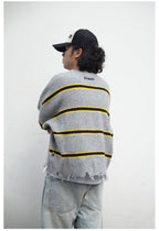 Remedy Striped Distressed Knit Sweater