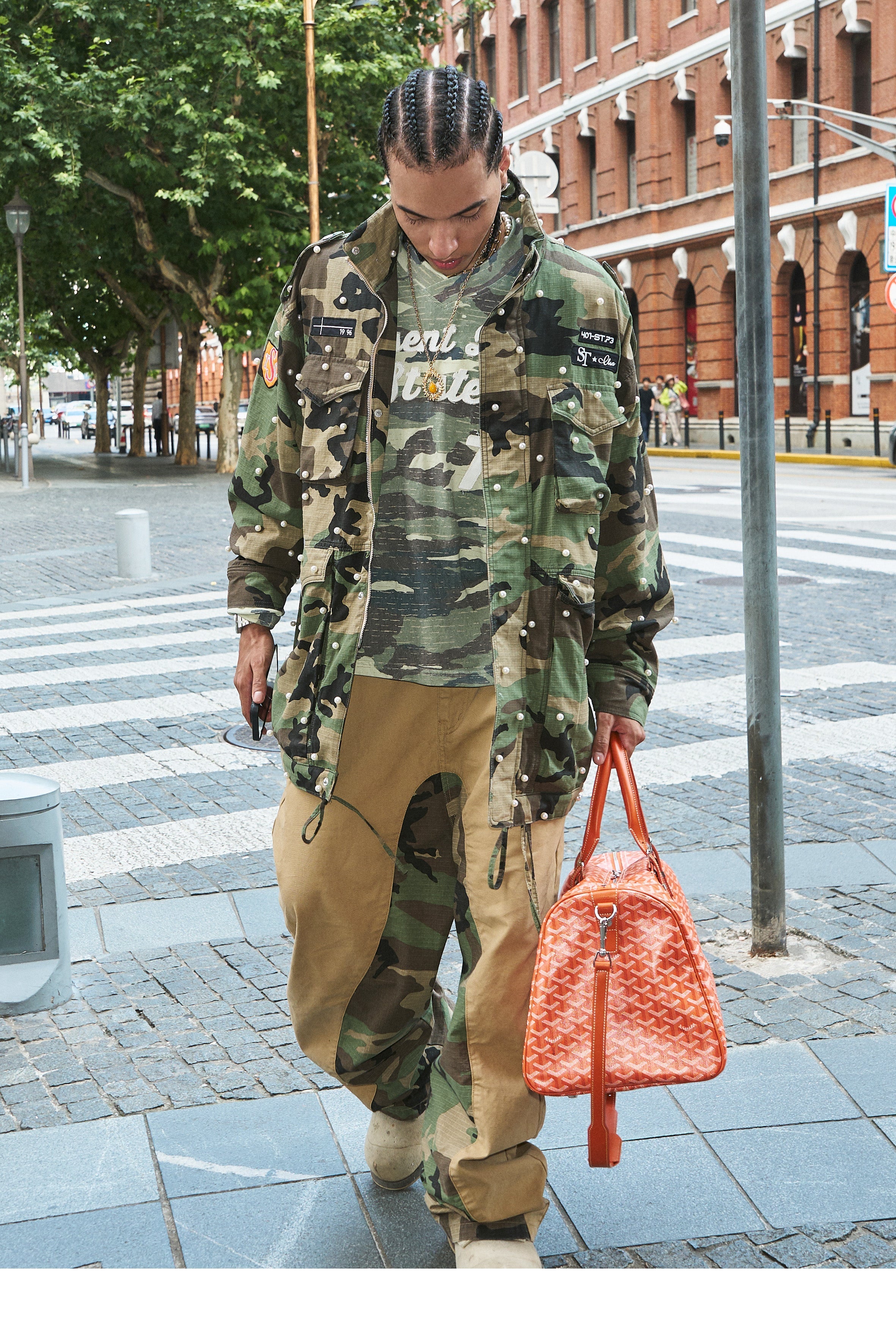 STEEPC Camouflage Pearl Studded M65 Field Jacket